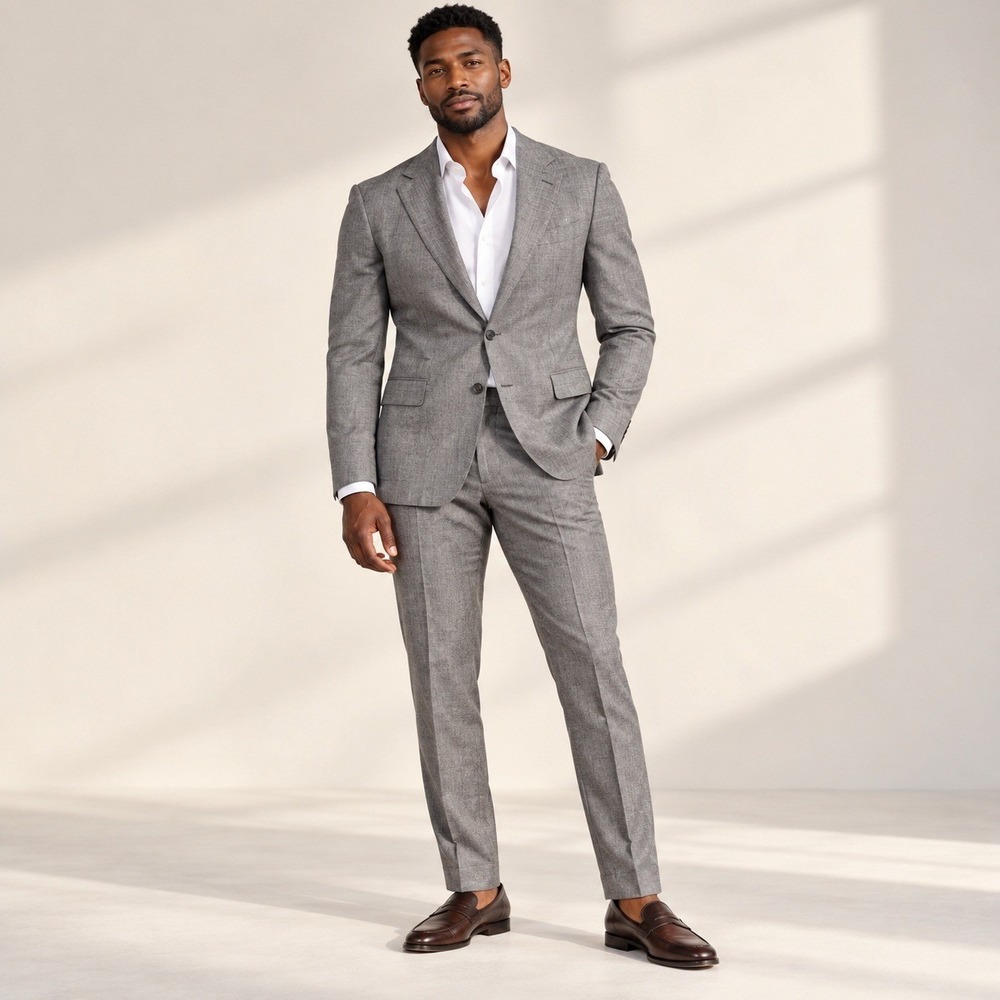 Suitsupply Lazio Suit Vitale Barberis Canonico Wool Men's Gray 42R Slim